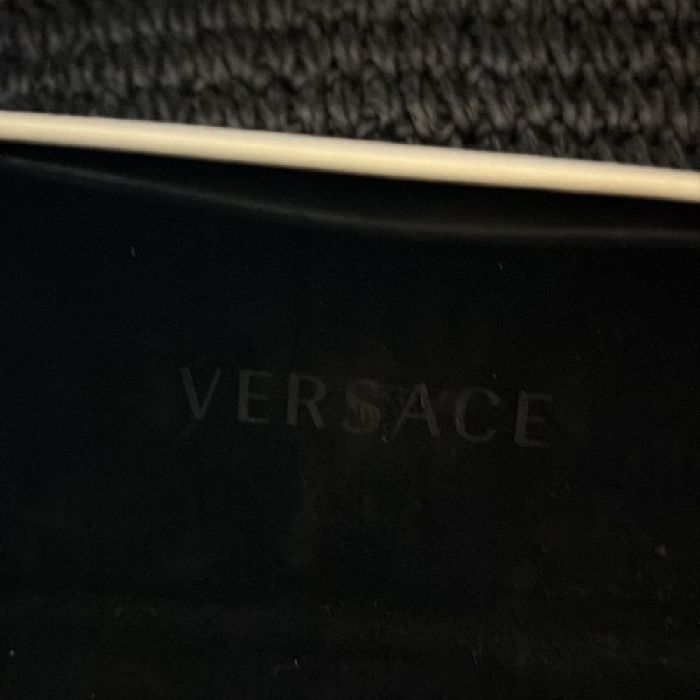 Versace Black Rectangular Sunglasses With Quilted… - image 3